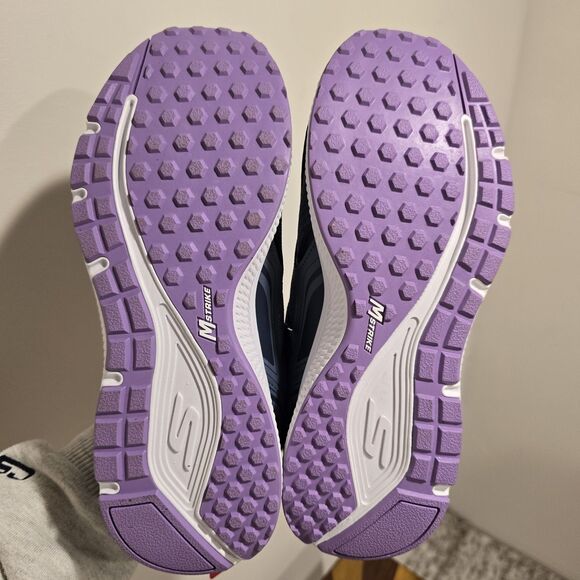 Size 10 W Skechers GO RUN Consistent Womens Athletic Shoes Blue Purple Air Cool - Picture 14 of 16